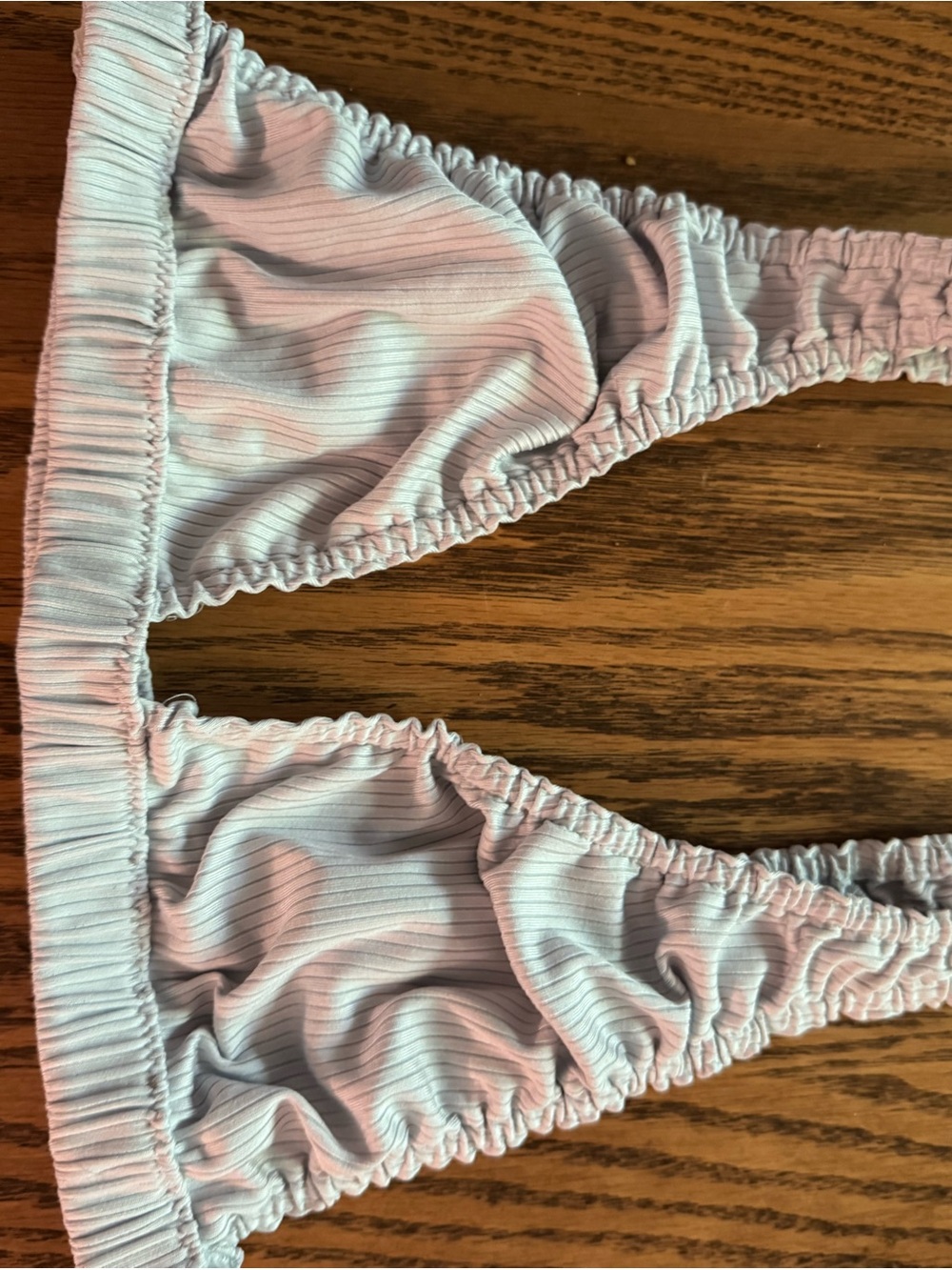 Free People Light Blue Ribbed Triangle Bralette
